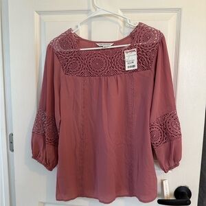 NWT Women's Pink Crochet Top